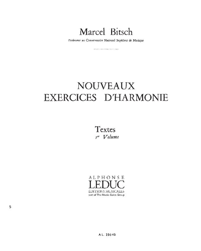 Nouveaux exercices d'harmonie, Vol. 1