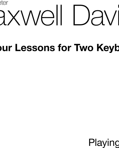Four Lessons for Two Keyboards