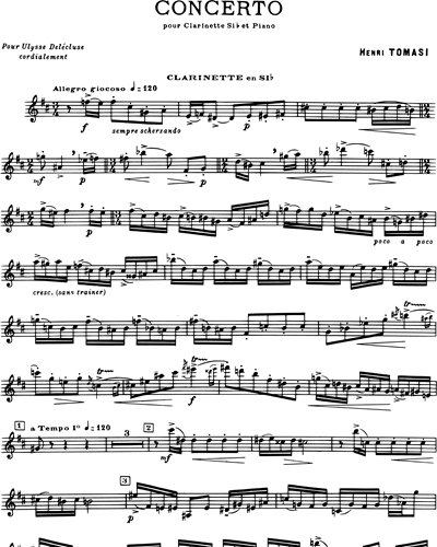 Concerto pour Clarinette Si b et orchestre