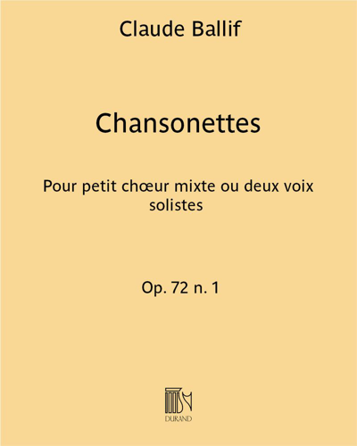 Chansonettes (Cinq fables de La Fontaine) Op. 72 n. 1