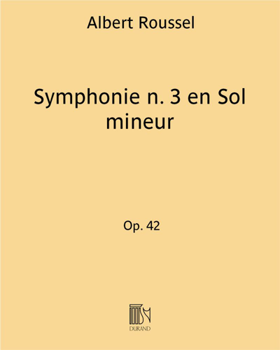 Symphonie n. 3 en Sol mineur Op. 42