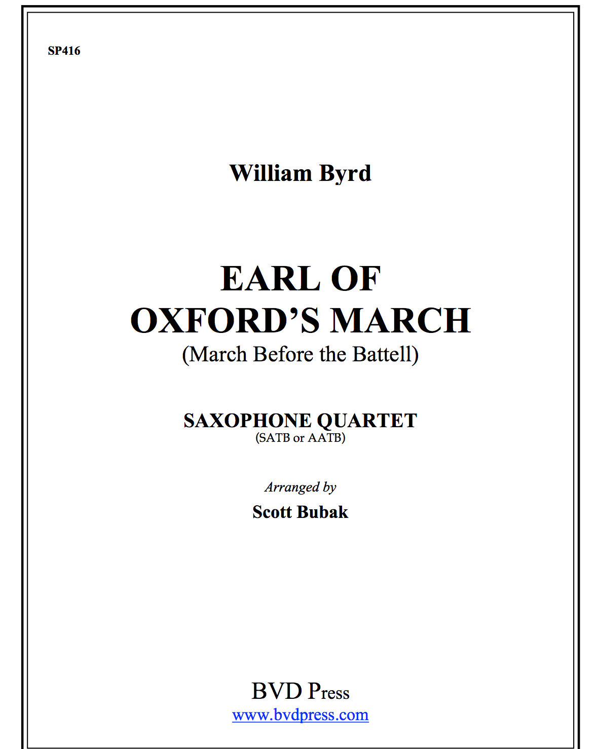 Earl of Oxford's March (March before the Battell)