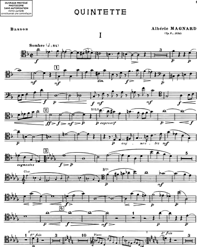 Quintette Op. 8