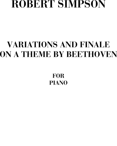 Variations and finale on a theme by Beethoven