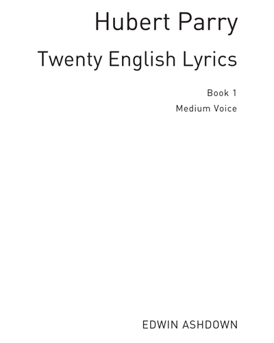 Twenty English Lyrics, Book 1
