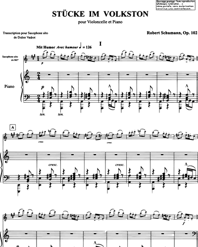 4 Stücke im Volkston, op. 102
