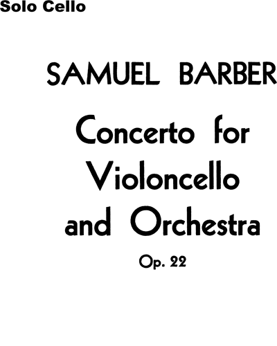 Concerto for Violoncello, Op. 22