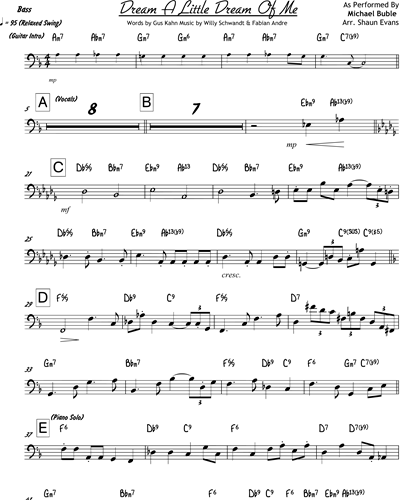 Dream A Little Dream Of Me (4 Horns) Alto Saxophone Sheet Music by ...