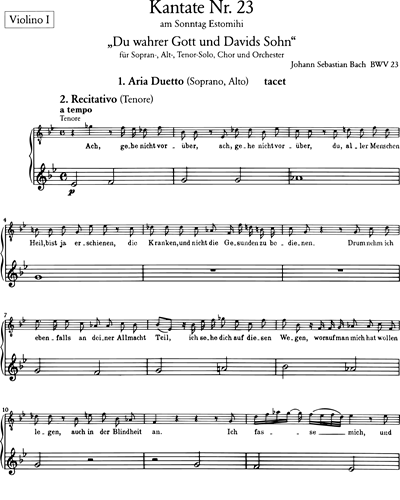 Kantate BWV 23 „Du wahrer Gott und Davids Sohn“