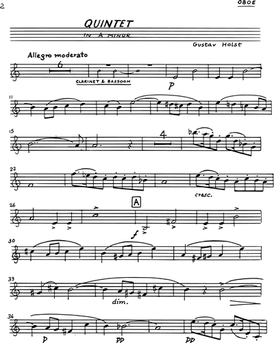 Quintet in A Minor, Op. 3, H. 11