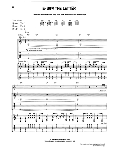 E-Bow The Letter Sheet Music by R.E.M. | nkoda