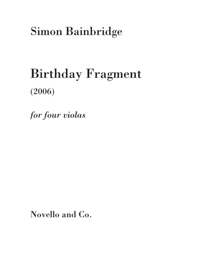 Birthday Fragment for Four Violas