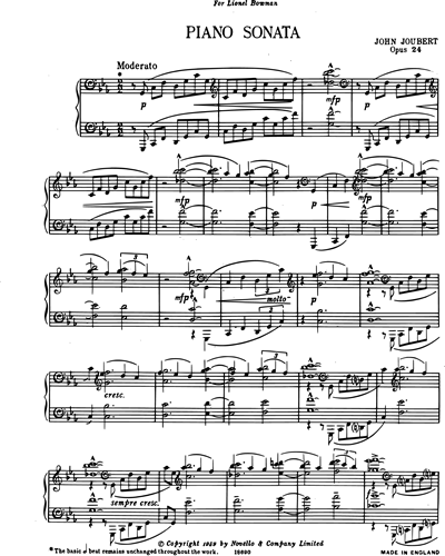Sonata in One Movement for Piano, Op. 24