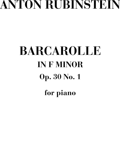 Barcarolle in F minor Op. 30 n.1