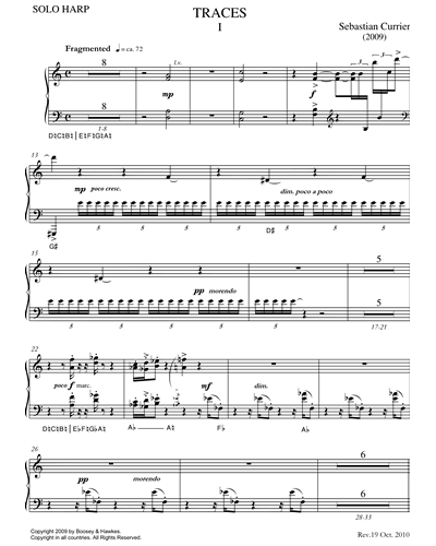 Traces Sheet Music by Sebastian Currier | nkoda | Free 7 days trial