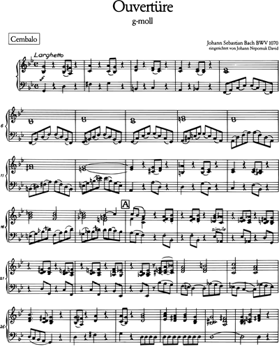 Ouvertüre (Suite) g-moll BWV 1070
