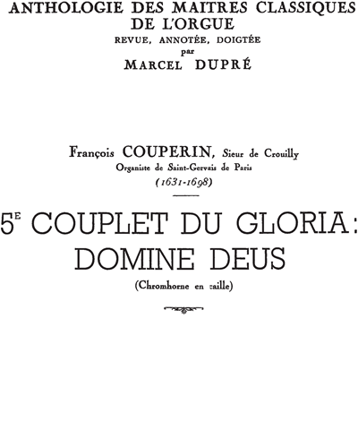 5e Couplet du Gloria: Domine Deus