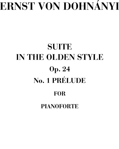 Prélude n. 1 Op. 24 (Suite in the olden style)