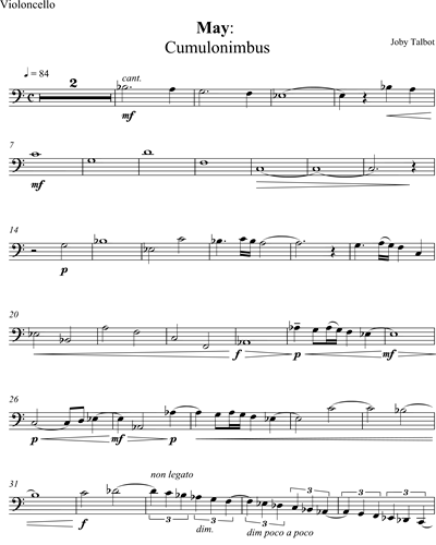 May: Cumulonimbus (for Violoncello and Piano)