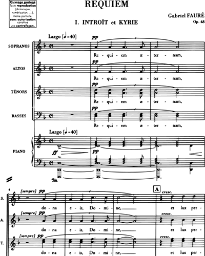 Requiem Op. 48 1893 Chamber Version