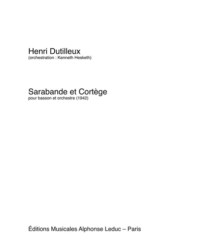 Sarabande et Cortège 