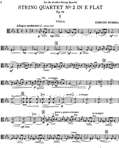 String quartet n. 2 in E flat Op. 73