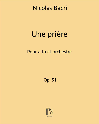 Une prière Op. 51 - Por alto (ou violon ou violoncelle) et orchestre