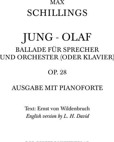JUNG - OLAF Op. 28