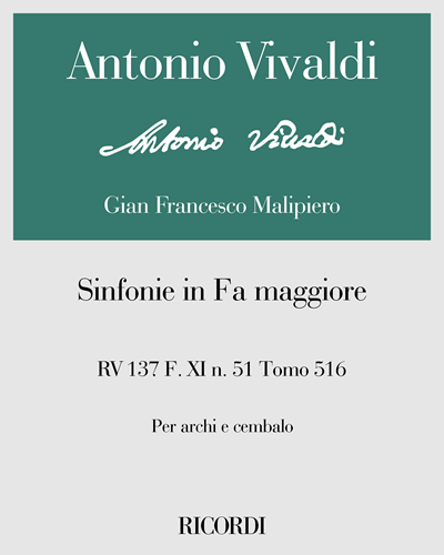 Sinfonie in Fa maggiore RV 137 F. XI n. 51 Tomo 516