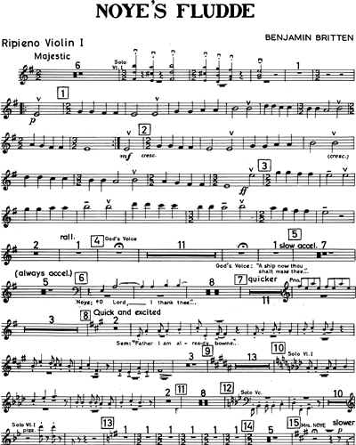 spids Satire bevægelse Noye's Fludde, op. 59 [Ripieno] Violin 1 Sheet Music by Benjamin Britten |  nkoda | Free 7 days trial