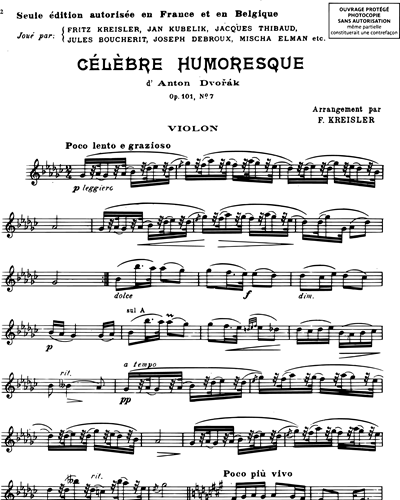 Célèbre humoresque Op. 101 n. 7 