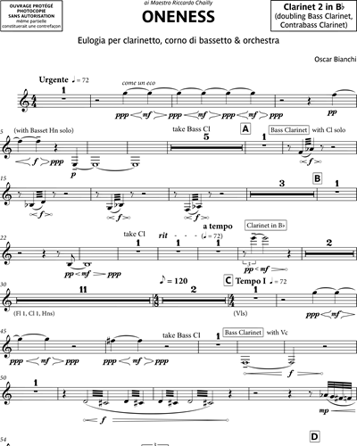 Clarinet 2 in Bb/Bass Clarinet & Contrabass Clarinet