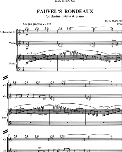 Fauvel's Rondeaux (for Clarinet, Violin and Piano)