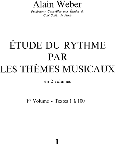 Étude Du Rythme Par Les Thèmes Musicaux Vol. 1