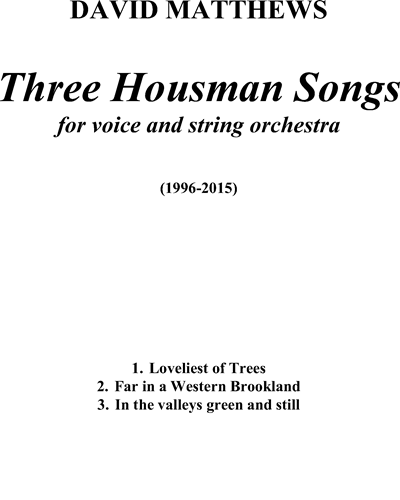 Three Housman Songs