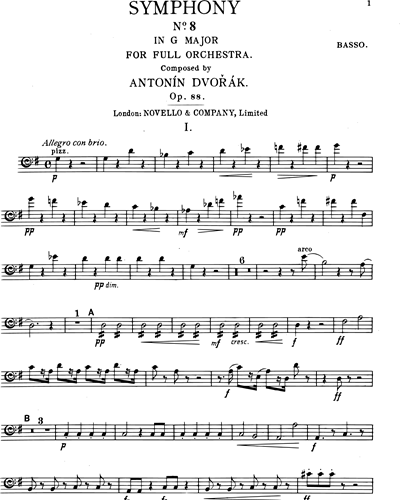 Symphony No 8 In G Op 88 Double Bass Sheet Music By Antonín Dvořák Nkoda Free 7 Days Trial 9789