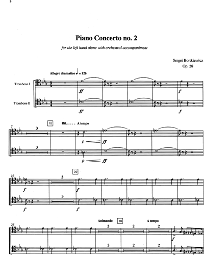 Konzert Nr. 2 für Klavier (linke Hand) und