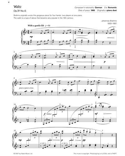 Waltz Op. 39 No.15