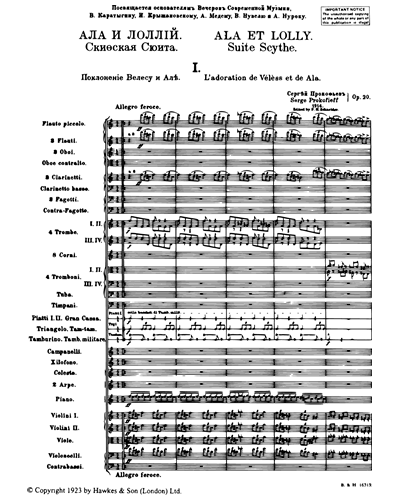 Scythian Suite (Ala et Lolly), op. 20
