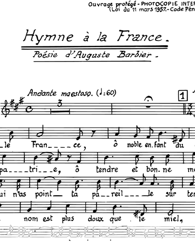 Hymne à la France, Op. 20, No.2