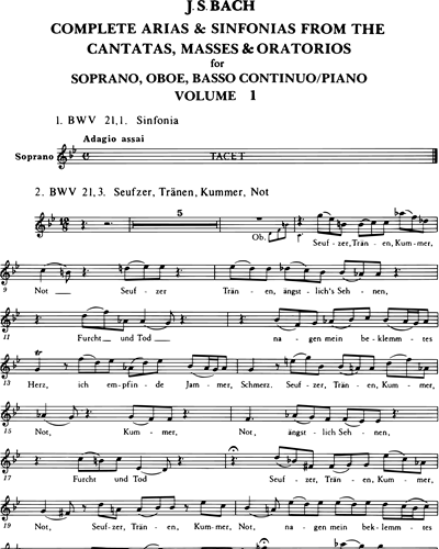 Sämtliche Arien - Bd. 1 (BWV 21, 29, 31, 32, 72)