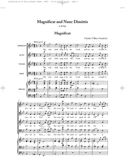 Magnificat and Nunc Dimittis in Bb