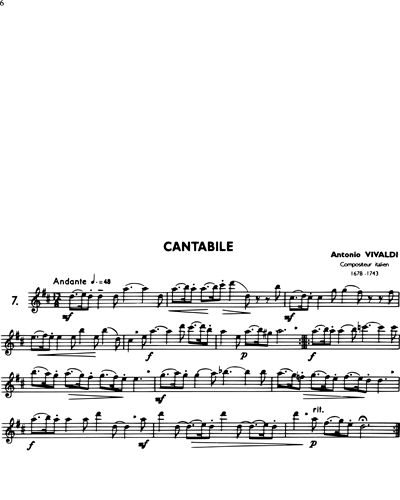 La Flûte Classique, Vol. 3: Cantabile in D major