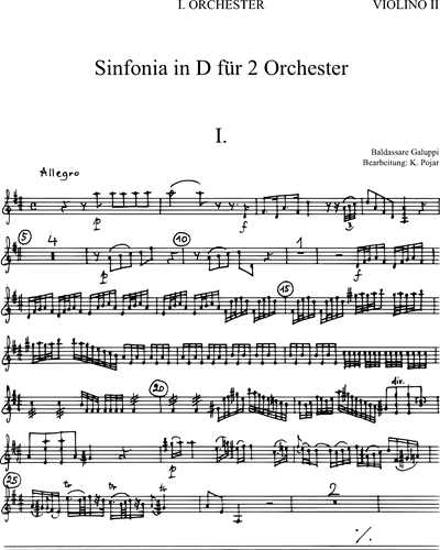 Sinfonia in D für 2 Orchester