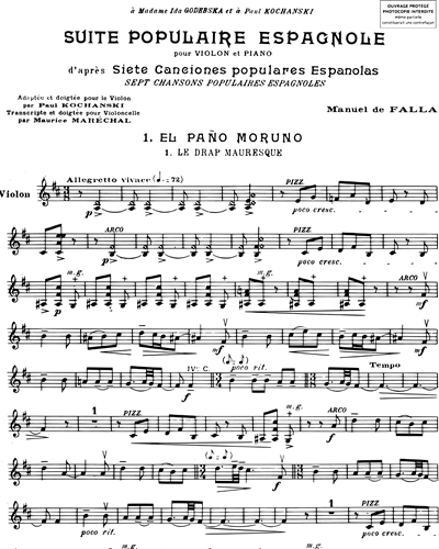 Suite populaire espagnole (d'après les "Siete canciones populares españolas")