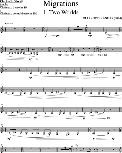 Clarinet in Bb 3/Bass Clarinet/Contrabass Clarinet