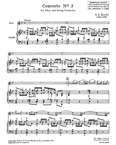 Concerto No. 3 in G minor, HWV 287