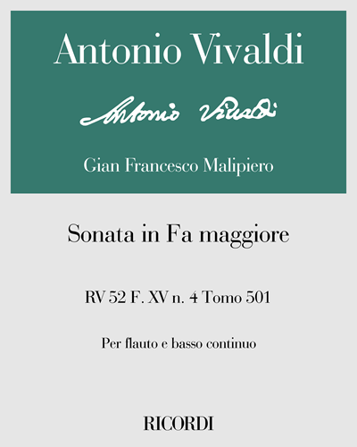 Sonata in Fa maggiore RV 52 F. XV n. 4 Tomo 501