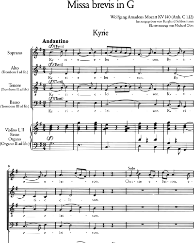 Missa brevis in G major, KV 140 (Anh. C 1.12)