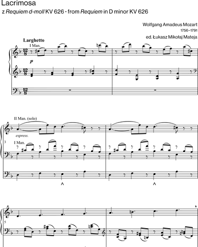 Lacrimosa (from 'Requiem in D minor, KV 626)